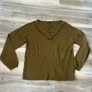 Zenana Oversized Small Free People style shirt, olive green